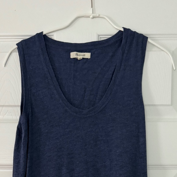 Sleeveless Casual Madewell T-Shirt Tank Dress, Navy, Small - Picture 2 of 6